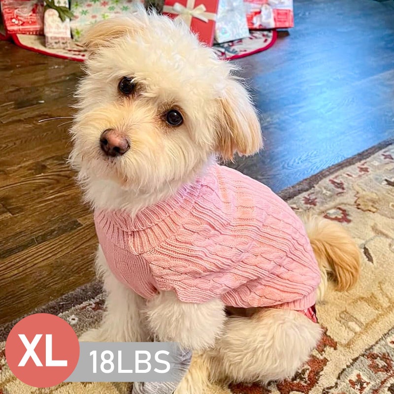 KYEESE Dog Sweater Stretchy Soft Pullover Dog Sweaters for Medium Dogs Girl Thick Pet Coat for Fall Winter Cold Weather Warm Turtleneck Medium Dogs Sweater - Image 4